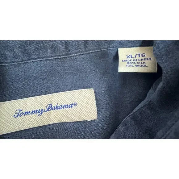 Tommy Bahama Men'S Silk+ Wool Button down Shirt XL Quiet Luxury Corpcore - Picture 3 of 5